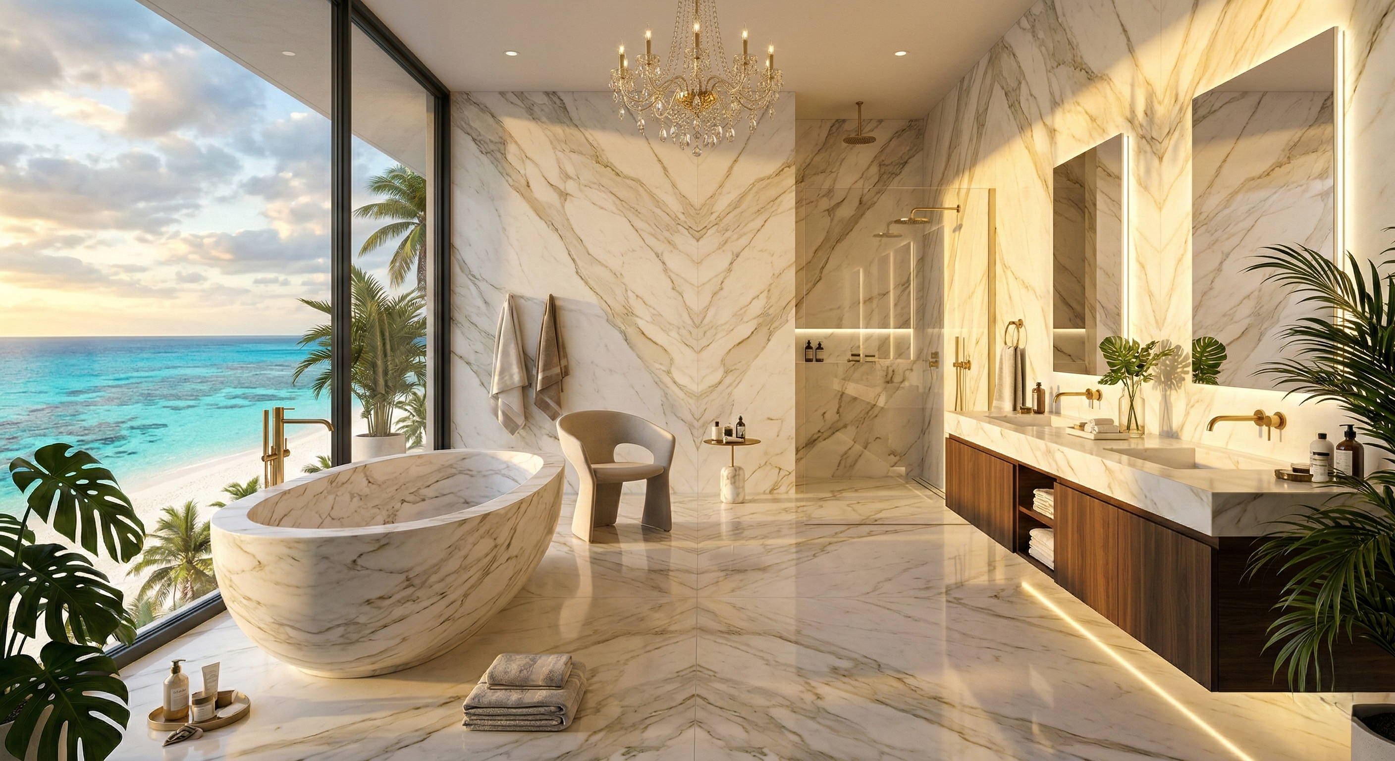 Calacatta Oro marble design - Bespoke interior design projects and luxury architectural solutions. - Marmi di Carrara since 1956 Italy