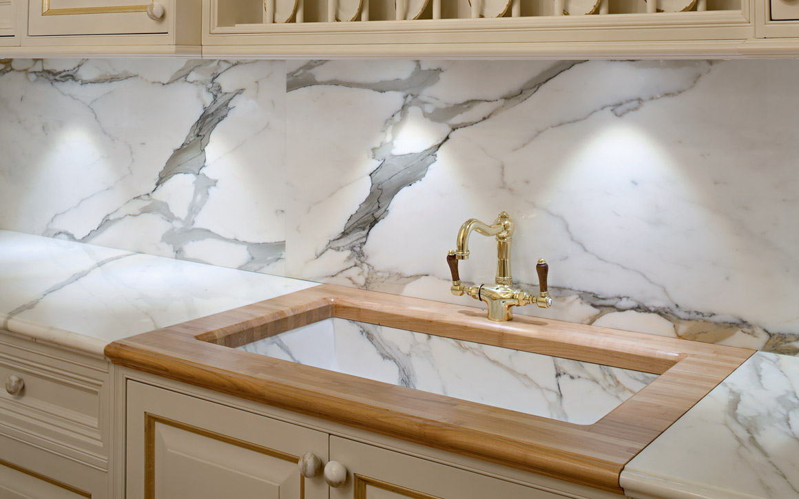 Luxury White Marble Kitchen Design