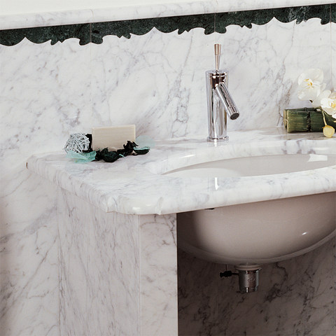 Massive Carrara Marble Sinks